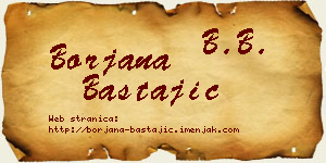 Borjana Bastajić vizit kartica